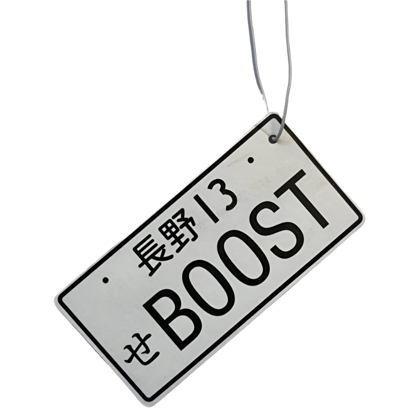 Air freshener license plate BOOST