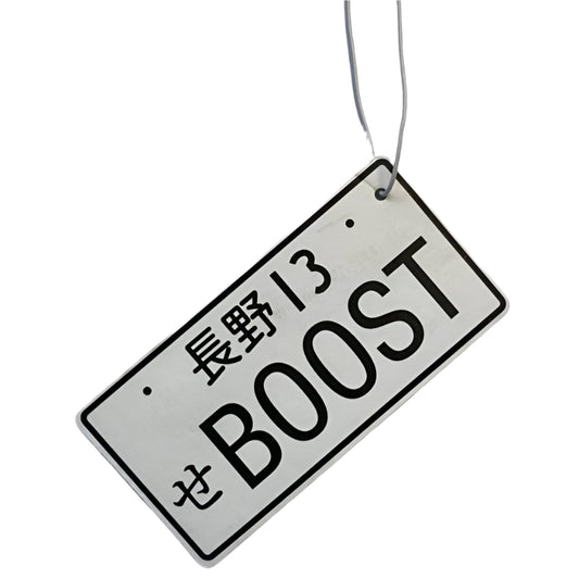 Air freshener license plate BOOST